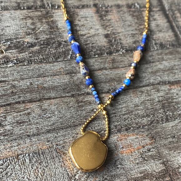 NEW Starburst Pendant Lapis Lazuli Layering Necklace - Picture 13 of 16